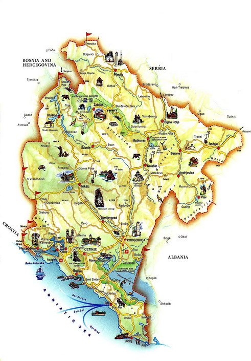 Mapka Montenegra